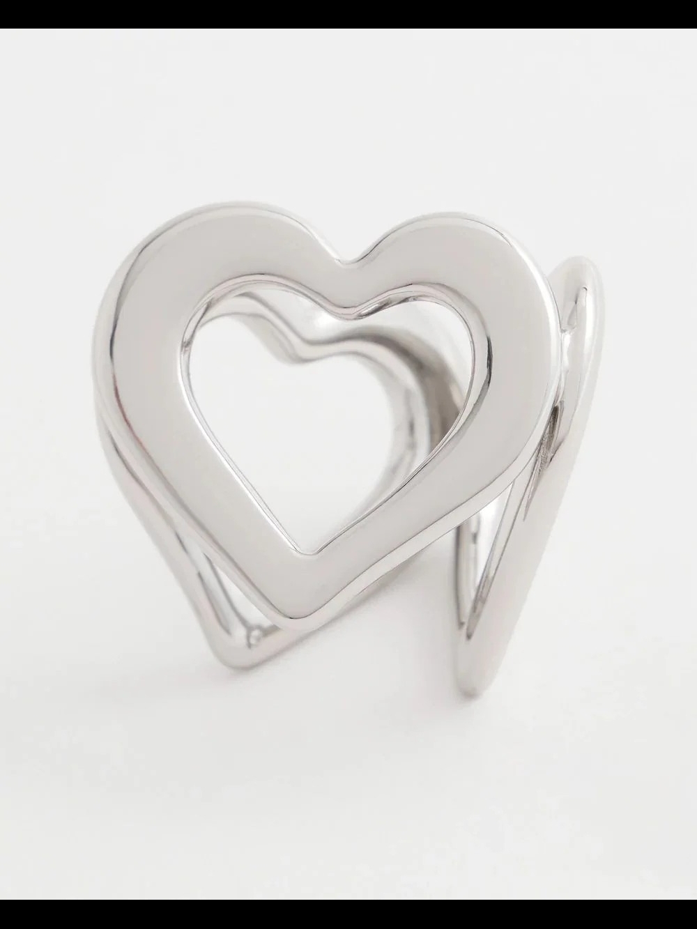 NWT Silver Heart Scarf Ring